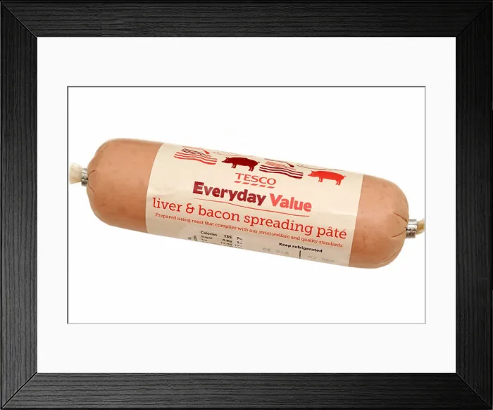 Framed Print : Tesco Everyday Value liver & bacon spreading pate