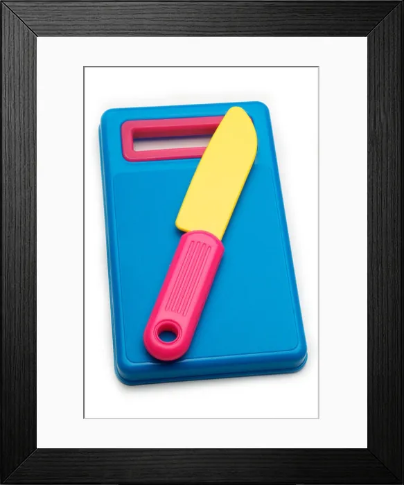 Framed Print : child play toy plastic chopping board blue pink knife yellow cook kitchen prepare learn educate educational infant Framed Print : child play toy plastic chopping board blue pink knife yellow cook kitchen prepare learn educate educational infant