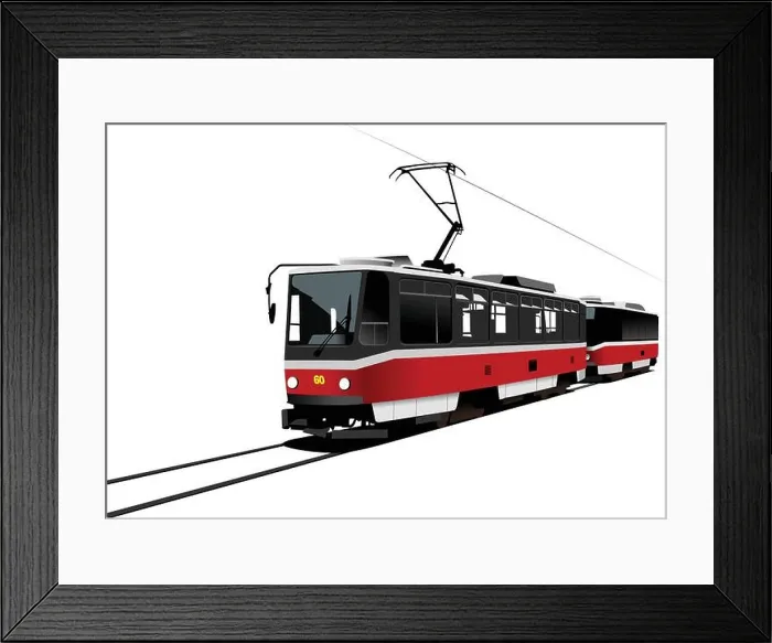 Framed Print : City transport. Tram. Vector illustration Framed Print : City transport. Tram. Vector illustration
