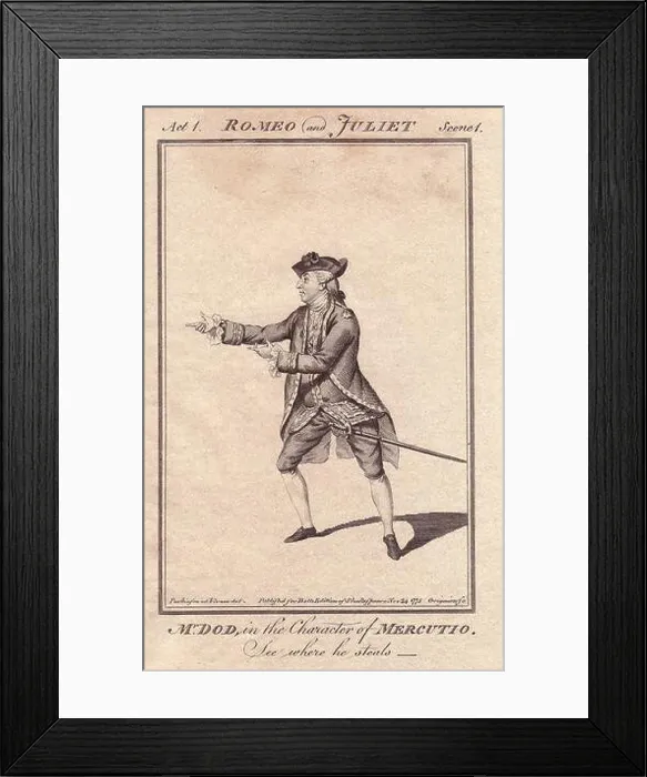 Framed Print : James William Dodd as Mercutio in 'Romeo and Juliet Framed Print : James William Dodd as Mercutio in 'Romeo and Juliet