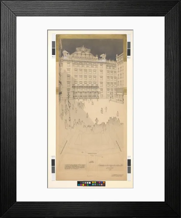 Framed Print : Postsparkasse, competitive project, situation and perspective. Otto Wagner (1841-1918), architect Framed Print : Postsparkasse, competitive project, situation and perspective. Otto Wagner (1841-1918), architect