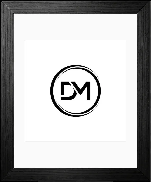 Framed Print : Initial DM Letter Logo With Creative Modern Business Typography Vector Template