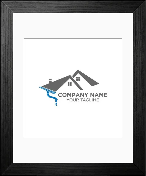 Framed Print : gutter and house roof logo template. Roof downspout vector design. Gutter services logotype.EPS 10 Framed Print : gutter and house roof logo template. Roof downspout vector design. Gutter services logotype.EPS 10