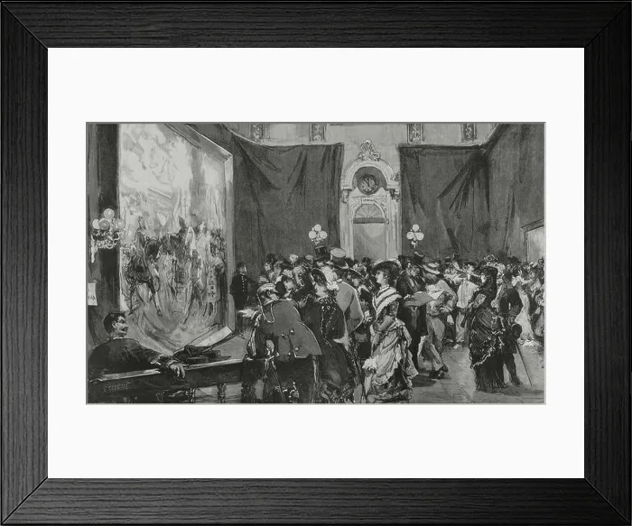 Framed Print : Spain, Madrid. Exhibition of the painting by the Spanish painter Francisco Pradilla (1848-1921) Framed Print : Spain, Madrid. Exhibition of the painting by the Spanish painter Francisco Pradilla (1848-1921)