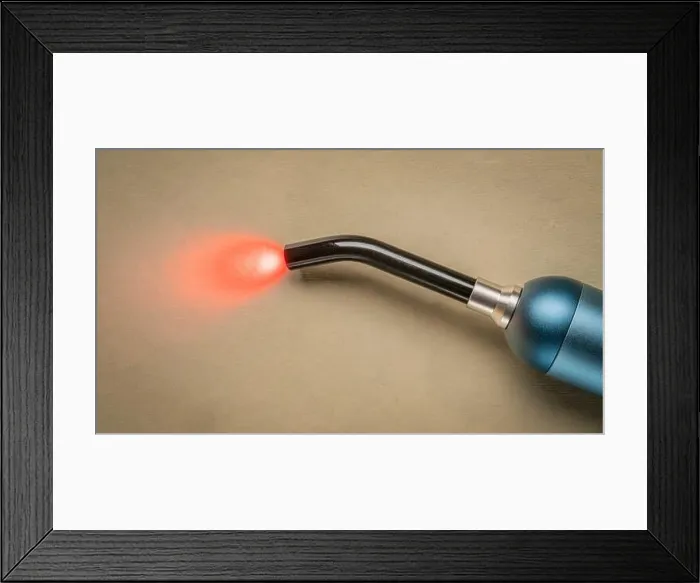 Framed Print : red an infrared light therapy - a small torch light for local treatment and pain relief Framed Print : red an infrared light therapy - a small torch light for local treatment and pain relief