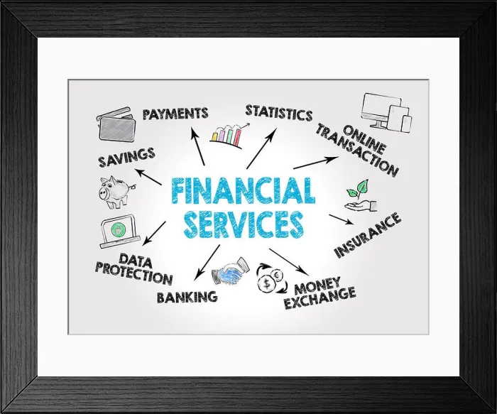 Framed Print : Financial Services Concept Framed Print : Financial Services Concept