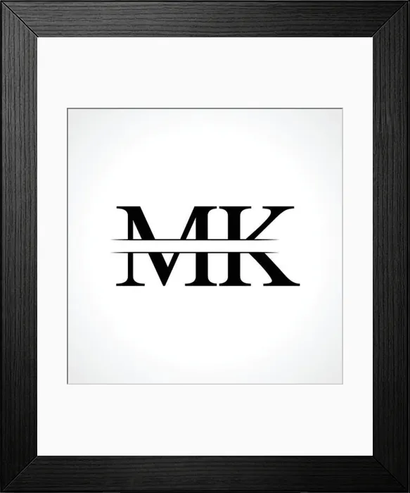 Framed Print : Initial MK letter Logo Design vector Template. Abstract Black Letter MK logo Design Framed Print : Initial MK letter Logo Design vector Template. Abstract Black Letter MK logo Design