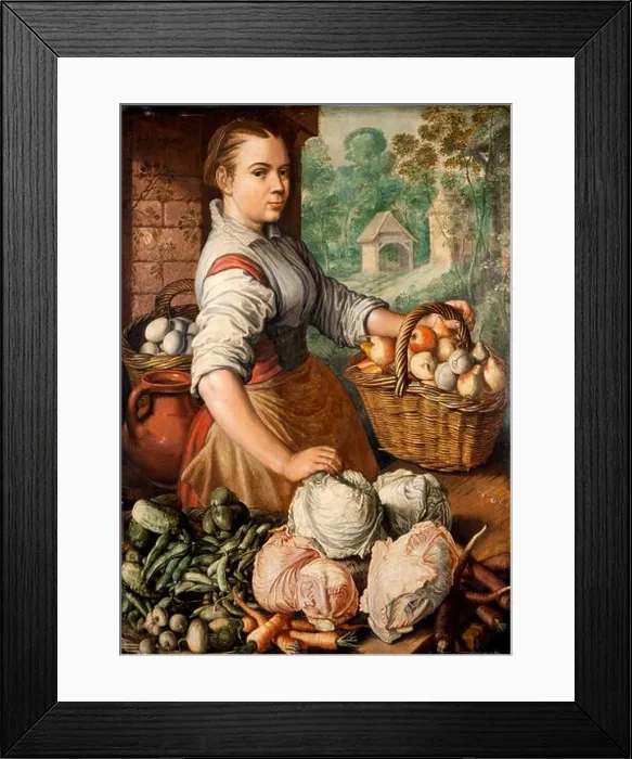 Framed Print : Girl with Vegetables, 1566. Found in the collection of the Goteborg Konstmuseum Framed Print : Girl with Vegetables, 1566. Found in the collection of the Goteborg Konstmuseum