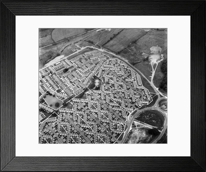 Framed Print : Aerial view of the newly built Woodside housing estate in Telford 1970s Framed Print : Aerial view of the newly built Woodside housing estate in Telford 1970s