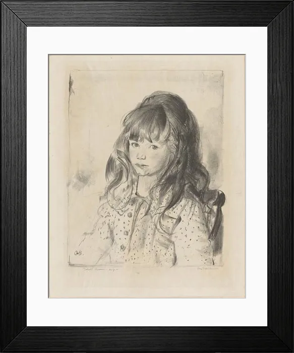 Framed Print : Anne in a spotted dress, Daughters. George Bellows (1882-1925). Prints and Drawings Framed Print : Anne in a spotted dress, Daughters. George Bellows (1882-1925). Prints and Drawings