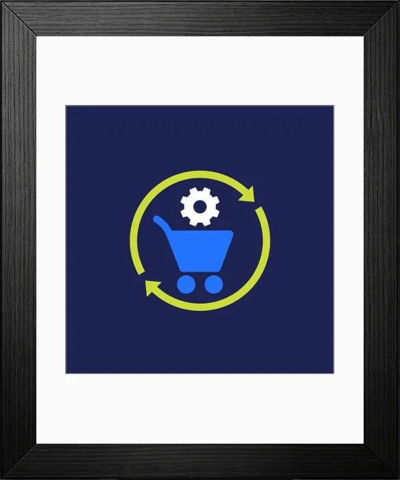 Framed Print : order processing or procurement icon, flat vector Framed Print : order processing or procurement icon, flat vector