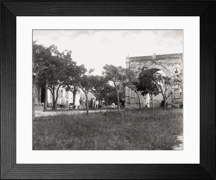 Framed Print : Late 19th century photograph - Border Gate, Macau, Macao, China Framed Print : Late 19th century photograph - Border Gate, Macau, Macao, China