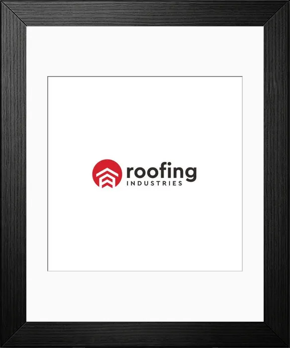Framed Print : Minimalist design ROOFING industries logo design Framed Print : Minimalist design ROOFING industries logo design