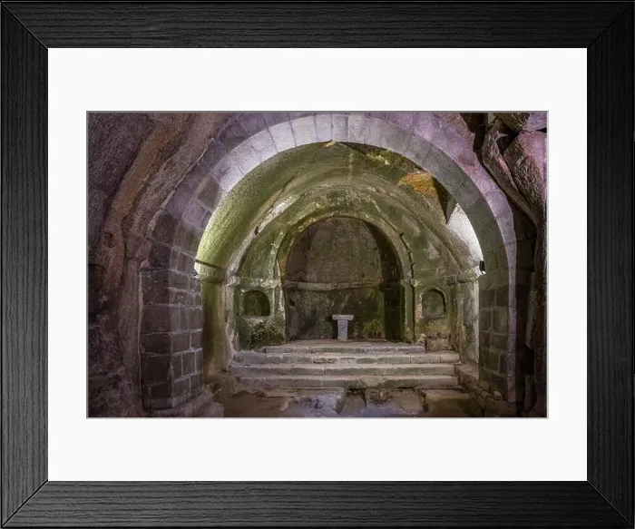 Framed Print : Anthropomorphic graves, church of the monastery of San Pedro de Rocas