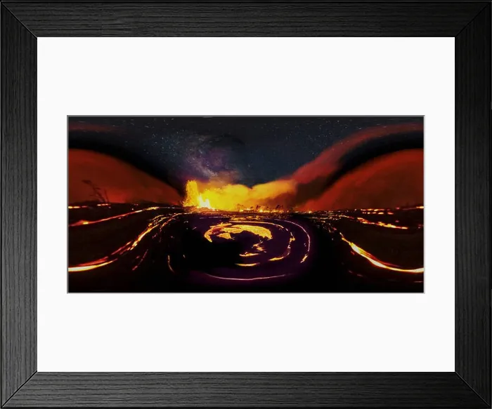 Framed Print : Kilauea Hawaii Fissure 8 eruption 360 panorama Framed Print : Kilauea Hawaii Fissure 8 eruption 360 panorama