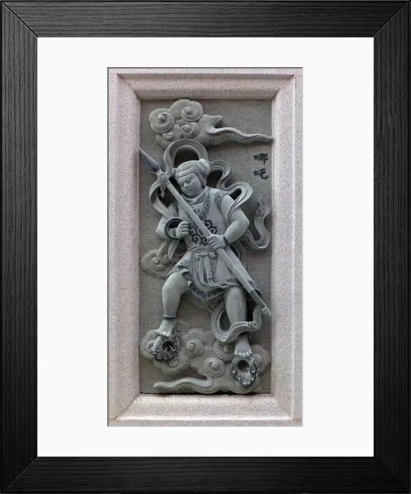 Framed Print : Malaysia / China: Carving of the god Nezha Framed Print : Malaysia / China: Carving of the god Nezha