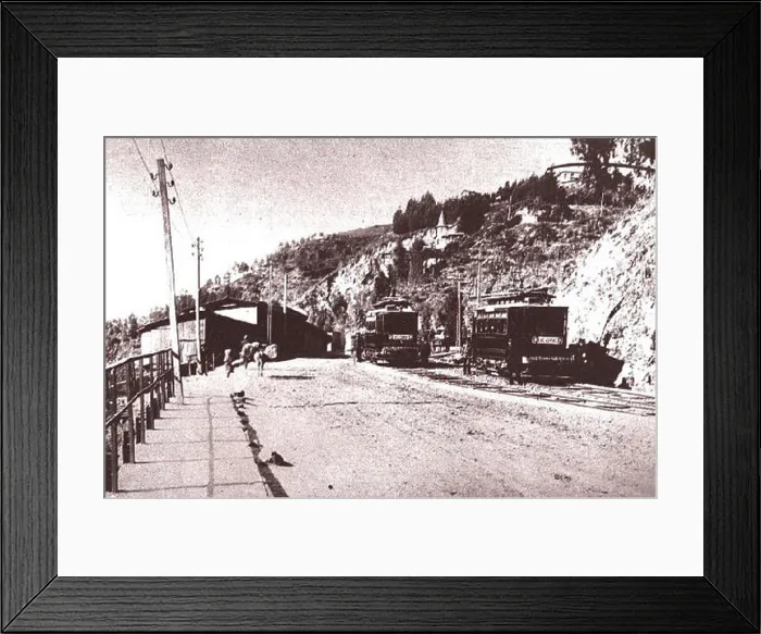 Framed Print : A historical photograph of trams operating in Barrio O'Higgins Framed Print : A historical photograph of trams operating in Barrio O'Higgins