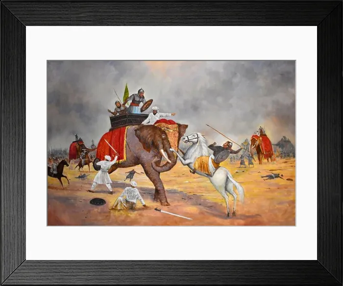 Framed Print : Painting - Battle of Haldighati