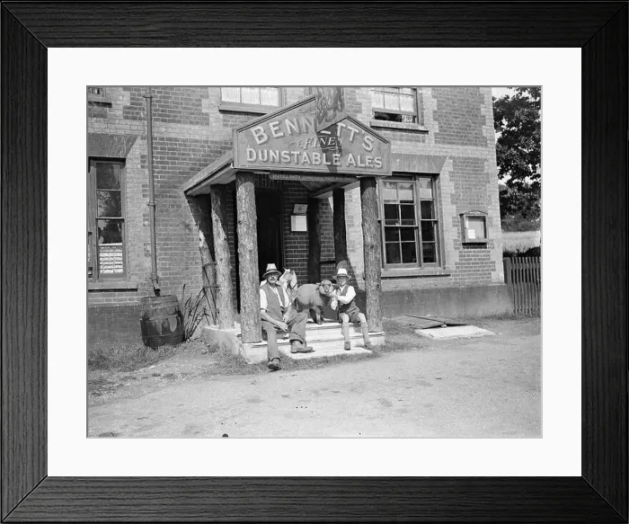 Framed Print : Bertie L Smith owner of public house. Bennetts Fine Dunstable Ales - 15 August 1932 Framed Print : Bertie L Smith owner of public house. Bennetts Fine Dunstable Ales - 15 August 1932