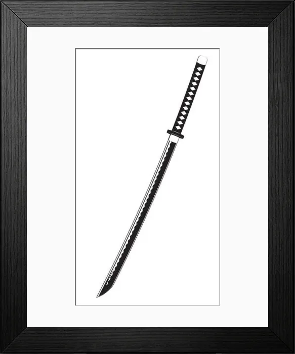 Framed Print : Traditional samurai weapon, Japanese katana sword design Framed Print : Traditional samurai weapon, Japanese katana sword design