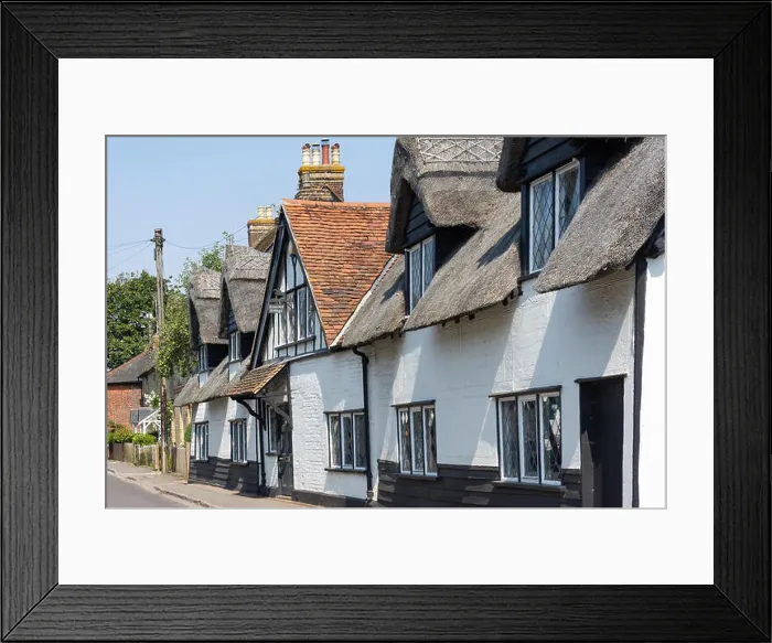 Framed Print : Period cottages, High Street, Much Hadham, Hertfordshire, England, United Kingdom Framed Print : Period cottages, High Street, Much Hadham, Hertfordshire, England, United Kingdom