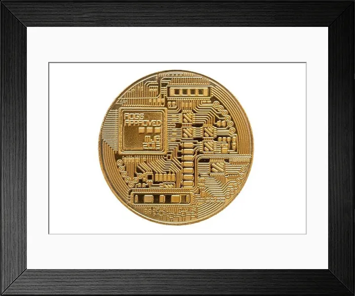Framed Print : Back side of physical Bitcoin Framed Print : Back side of physical Bitcoin