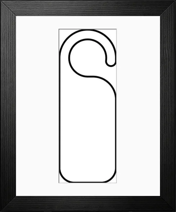 Framed Print : Door hanger template outline Framed Print : Door hanger template outline