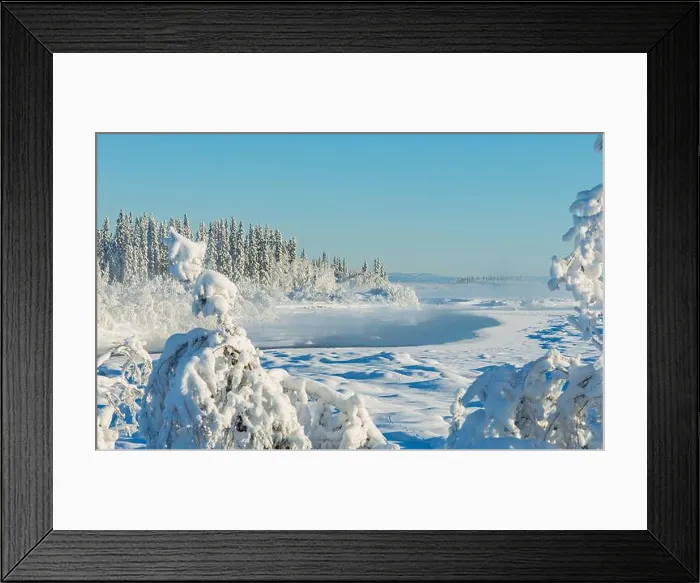 Framed Print : Winter Wilderness Landscape along the Tanana River, Alaska