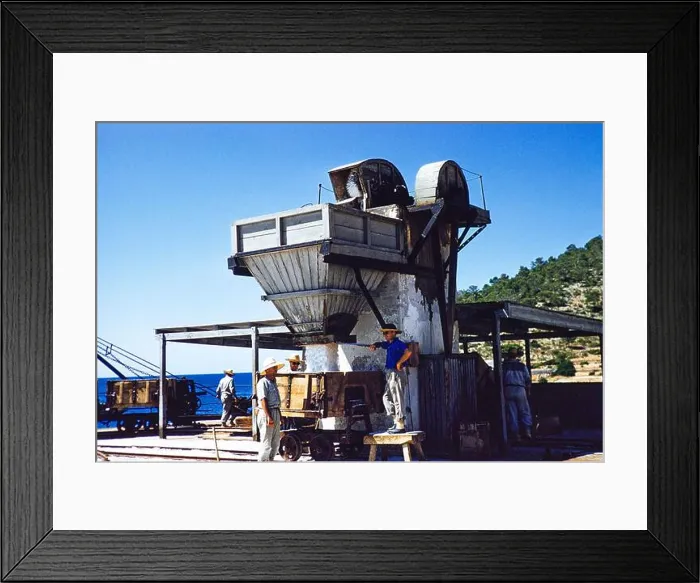 Framed Print : Salt industry production workers, Salinera de Sa Canal, Ibiza, Balearic Islands, Spain in 1950s Framed Print : Salt industry production workers, Salinera de Sa Canal, Ibiza, Balearic Islands, Spain in 1950s