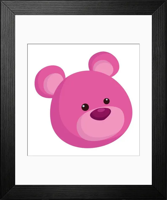 Framed Print : purple teddy bear cartoon symbol Framed Print : purple teddy bear cartoon symbol