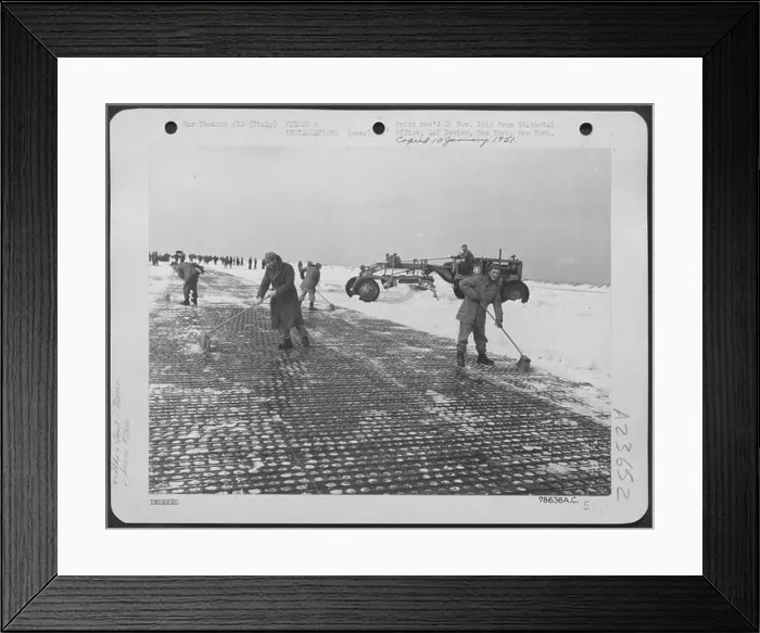 Framed Print : Every available tool was used to clear the runway of an airfield below sea level maintained by an engineers aviation Framed Print : Every available tool was used to clear the runway of an airfield below sea level maintained by an engineers aviation