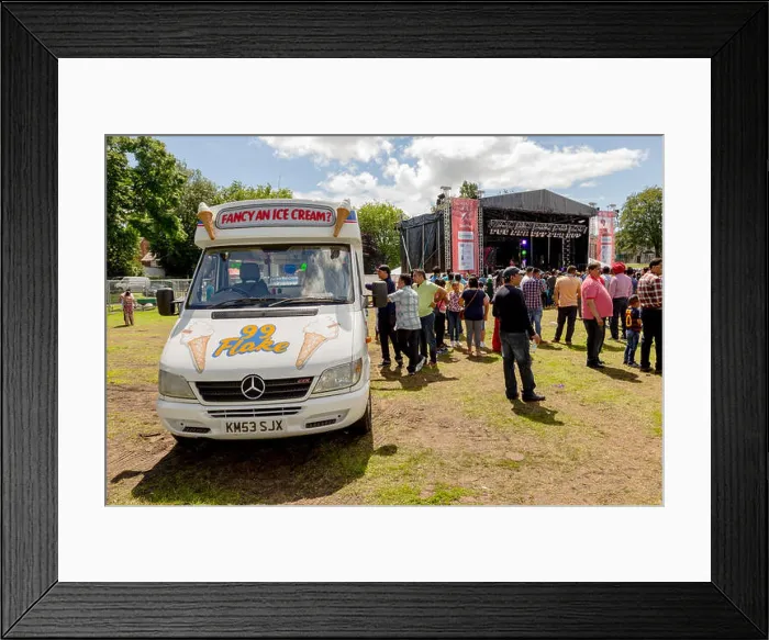 Framed Print : Ice cream van at a public social event in Birmingham UK 2016 Framed Print : Ice cream van at a public social event in Birmingham UK 2016