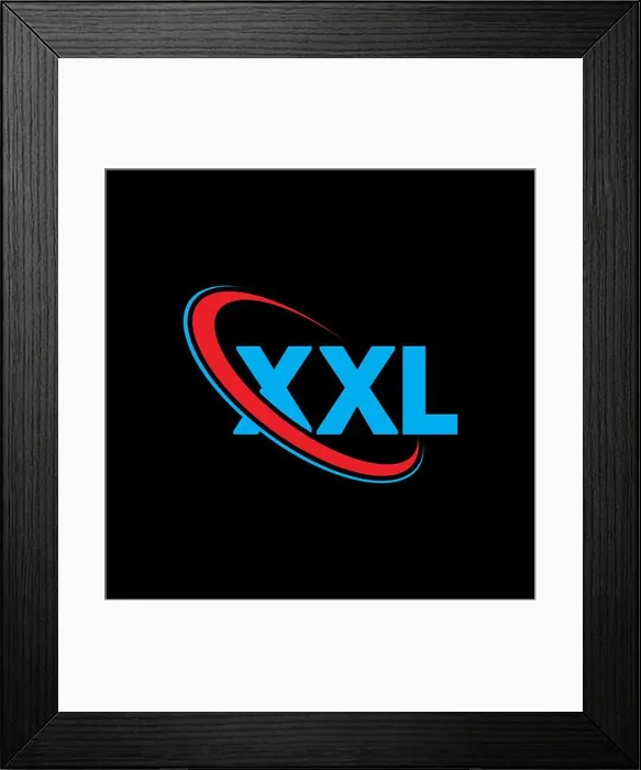 Framed Print : XXL logo. XXL letter. XXL letter logo design Framed Print : XXL logo. XXL letter. XXL letter logo design