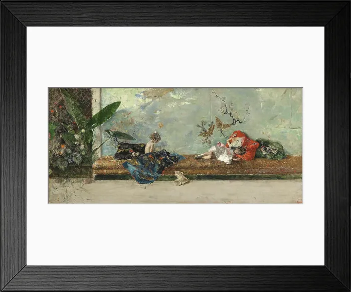 Framed Print : Marià Fortuny - The painter's children, María Luisa and Mariano, in the Japanese Room Framed Print : Marià Fortuny - The painter's children, María Luisa and Mariano, in the Japanese Room