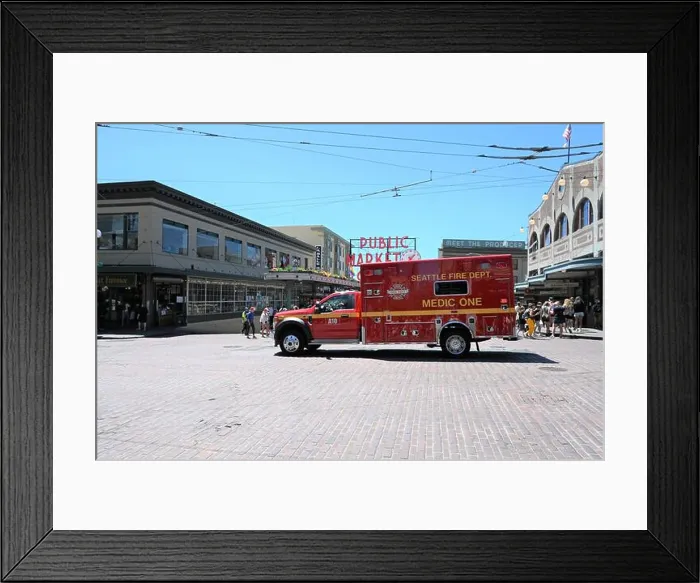 Framed Print : A Seattle fire department truck Framed Print : A Seattle fire department truck