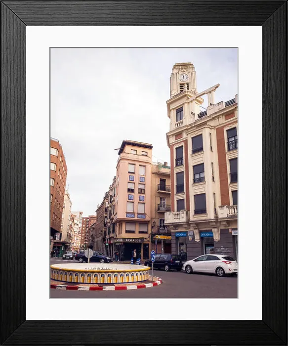 Framed Print : Plaza del reloj. Talavera de la Reina. Conjunto histórico artístico. Provincia de Toledo. España Framed Print : Plaza del reloj. Talavera de la Reina. Conjunto histórico artístico. Provincia de Toledo. España