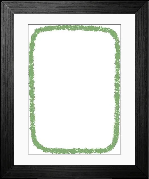 Framed Print : Green Organic Chalk Outline Rectangle Frame Framed Print : Green Organic Chalk Outline Rectangle Frame