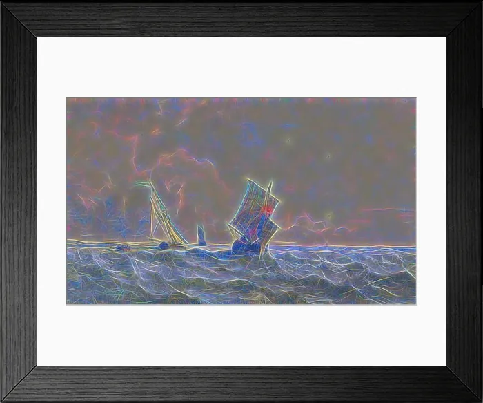 Framed Print : View of the high seas, on which three sailing ships Framed Print : View of the high seas, on which three sailing ships