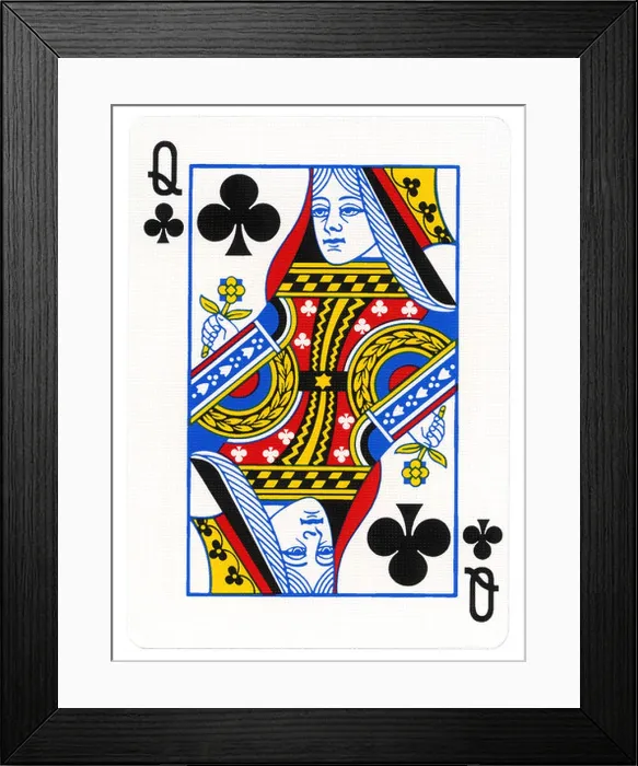 Framed Print : Queen of spades playing card, isolated on white background. Scanned at 2400dpi using Epson V700 professional scanner