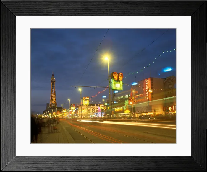 Framed Print : Blurred lights on The Golden Mile Framed Print : Blurred lights on The Golden Mile