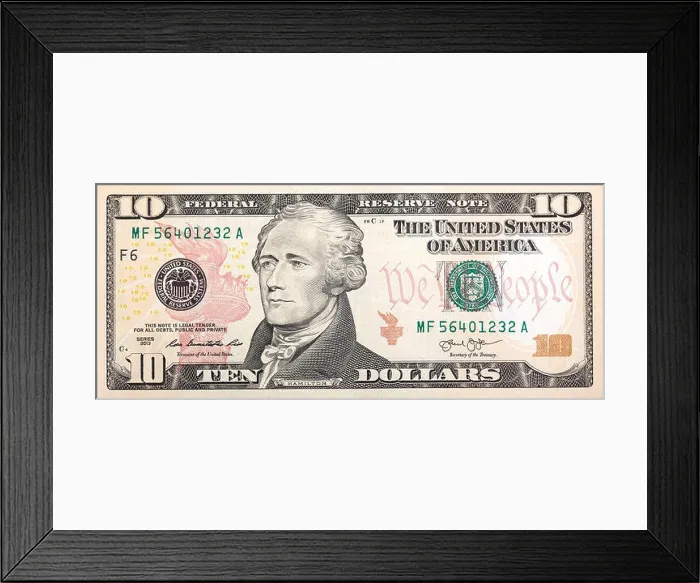 Framed Print : Ten dollar bill in high resolution Framed Print : Ten dollar bill in high resolution