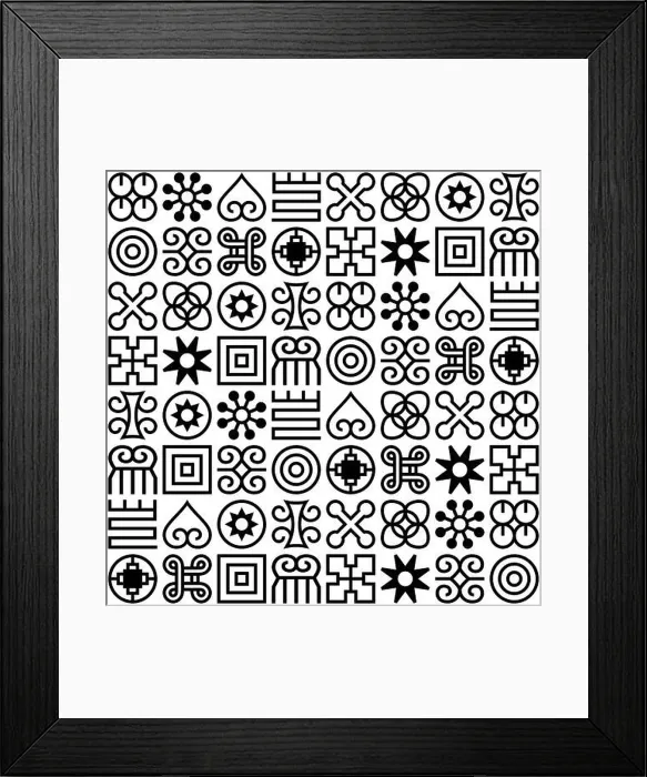 Framed Print : Seamless African Adinkra pattern Framed Print : Seamless African Adinkra pattern
