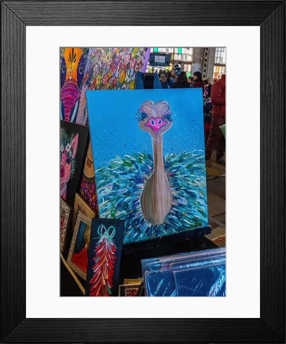 Framed Print : paintings for sale at the Rail Yards Market, Albuquerque, New Mexico by Kimber Ross Framed Print : paintings for sale at the Rail Yards Market, Albuquerque, New Mexico by Kimber Ross