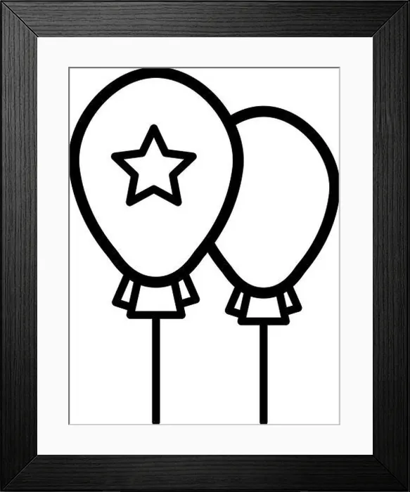 Framed Print : balloons with star outline vector icon Framed Print : balloons with star outline vector icon