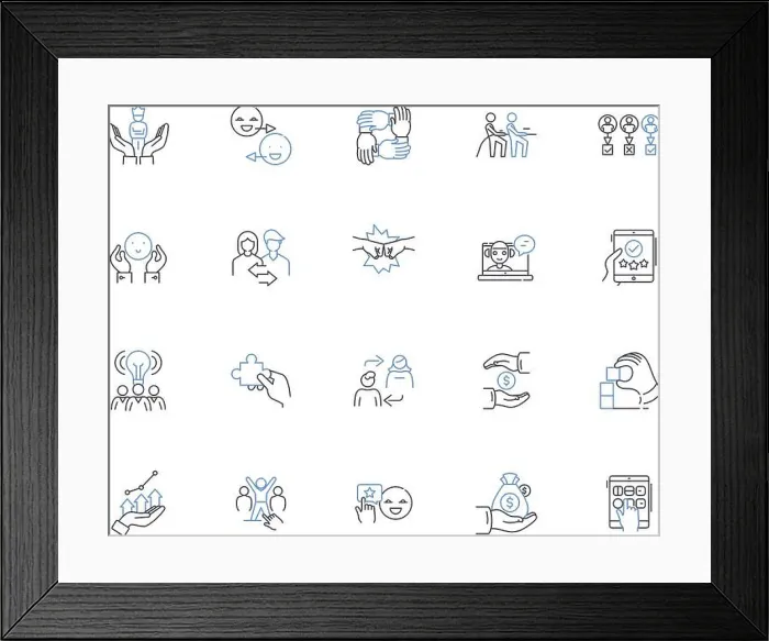 Framed Print : Maintenance outline icons collection Framed Print : Maintenance outline icons collection