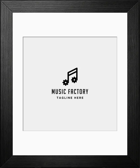 Framed Print : music gear logo design studio headphone microphone cassete vector monoline Framed Print : music gear logo design studio headphone microphone cassete vector monoline