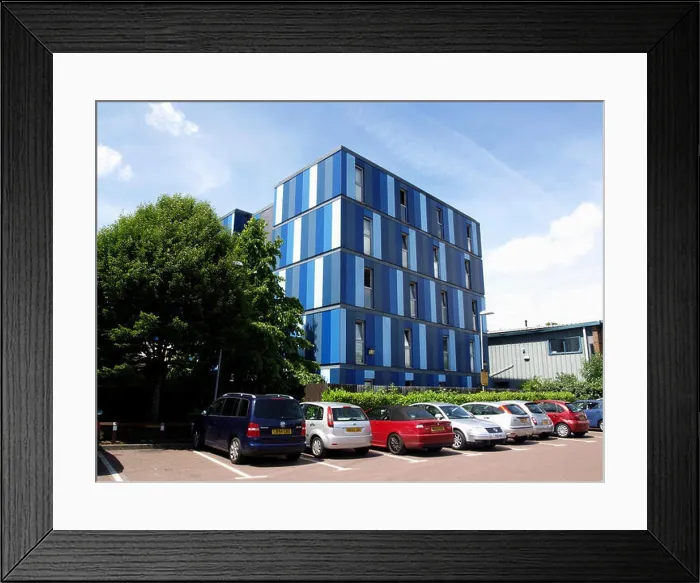 Framed Print : Blue Box student apartments in Bevois Valley, Southampton, Hampshire, England, UK Framed Print : Blue Box student apartments in Bevois Valley, Southampton, Hampshire, England, UK