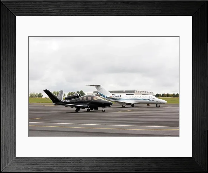 Framed Print : Cirrus G2+ Vision Jet and Excellent Air Cessna 525B CitationJet 3 at Biarritz airport Framed Print : Cirrus G2+ Vision Jet and Excellent Air Cessna 525B CitationJet 3 at Biarritz airport