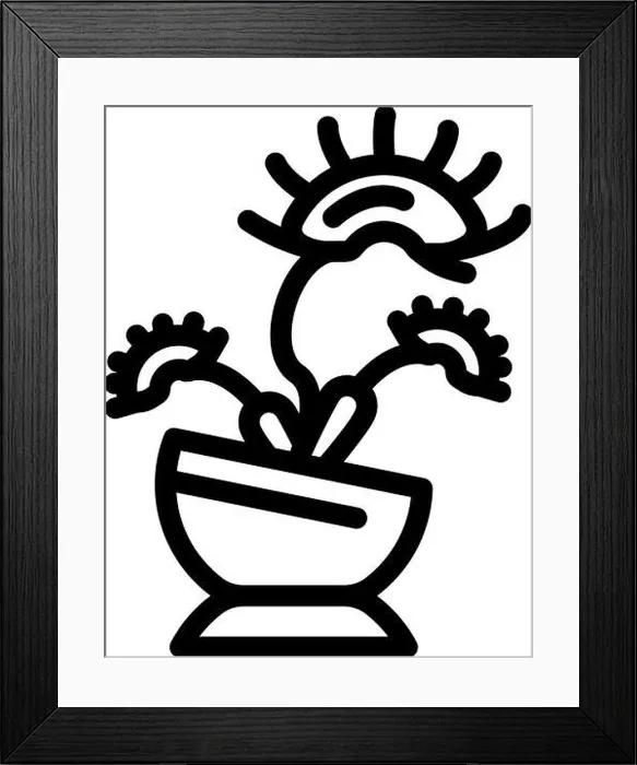 Framed Print : venus flytrap line icon vector illustration Framed Print : venus flytrap line icon vector illustration