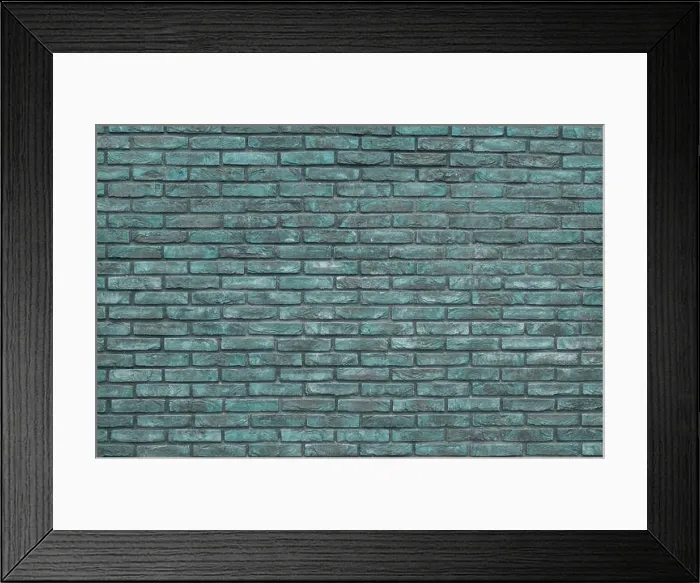 Framed Print : Green brick wall background, wallpaper. Green bricks pattern, texture Framed Print : Green brick wall background, wallpaper. Green bricks pattern, texture